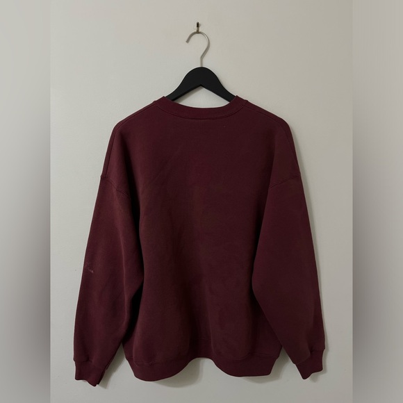 Vintage Faded Lee Heavyweight Burgundy Crewneck Sweater Fits XL - Picture 4 of 6